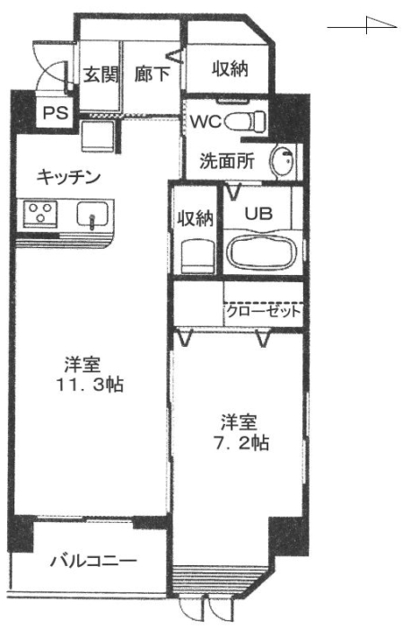 ジュエルミサワ・15　405号 間取り図